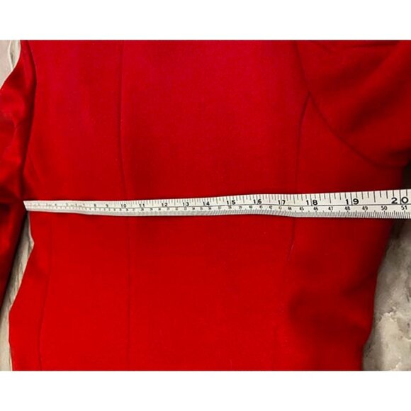 Louis Dell'Olio: 100% Italian Cashmere Long Red Coat. Size 8-10 - Picture 11 of 14